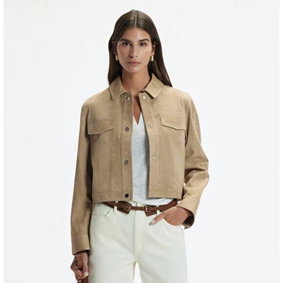 YARGICI Premium Essentials | Tan Suede Denim-style Light Leather Jacket  | Small - Picture 1 of 9